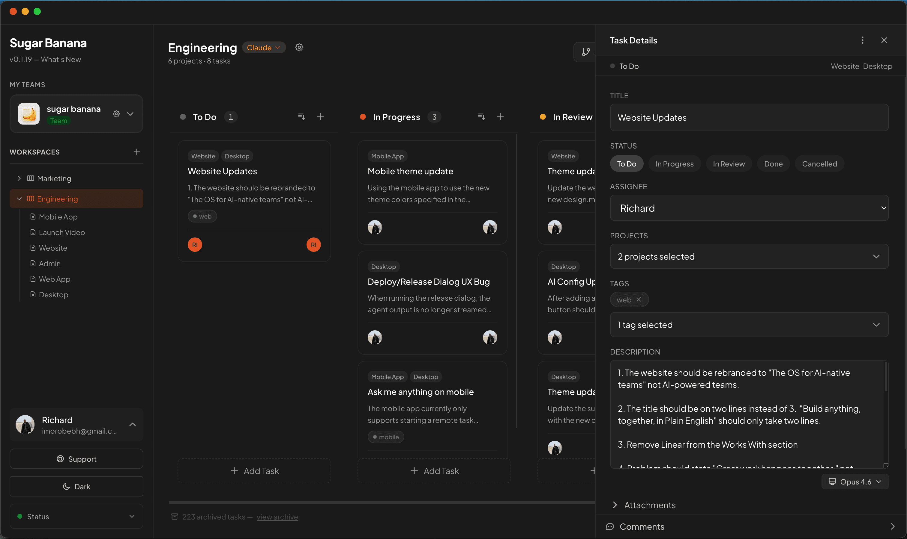 Sugar Banana — Multi-agent workflow