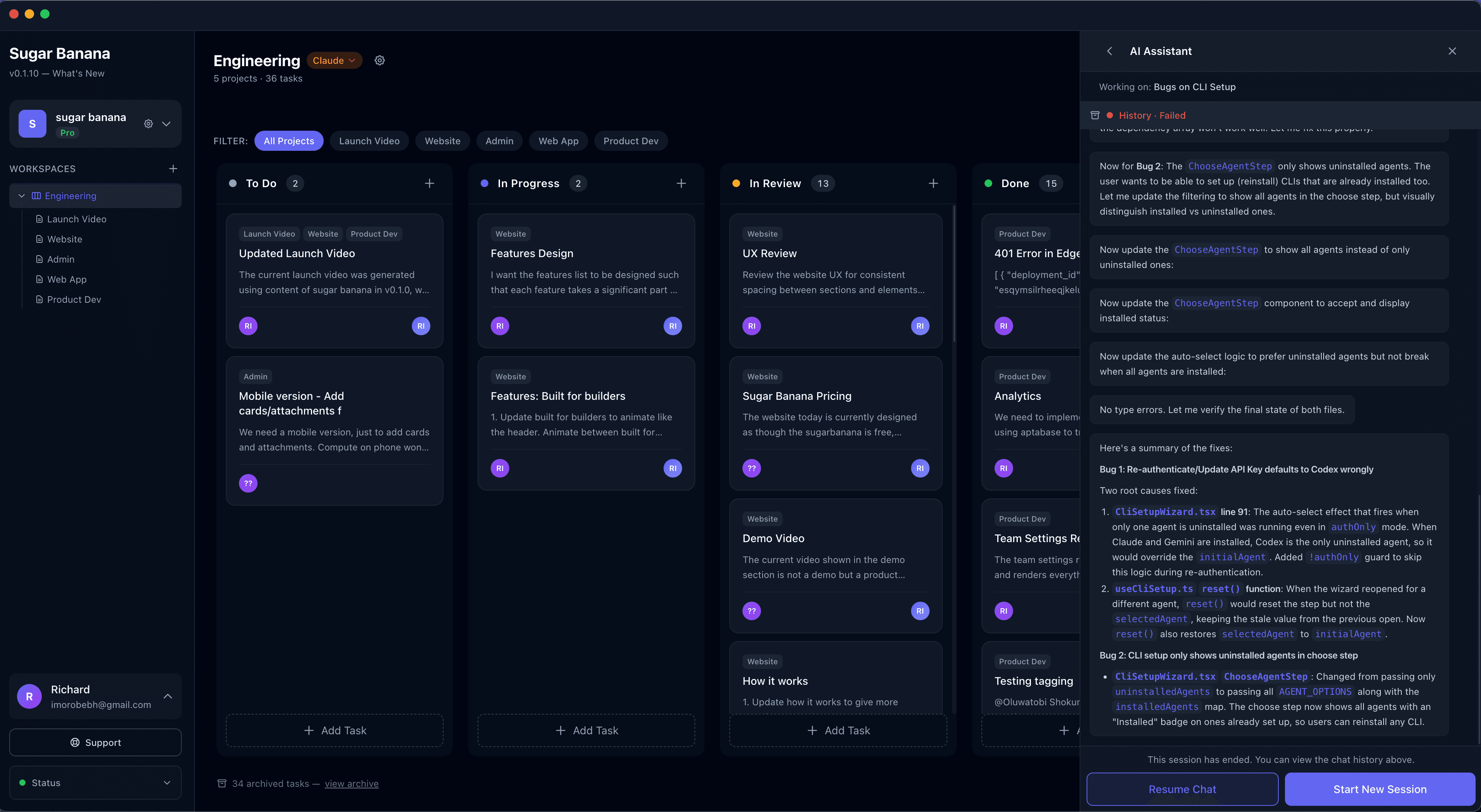 AI execution in Sugar Banana